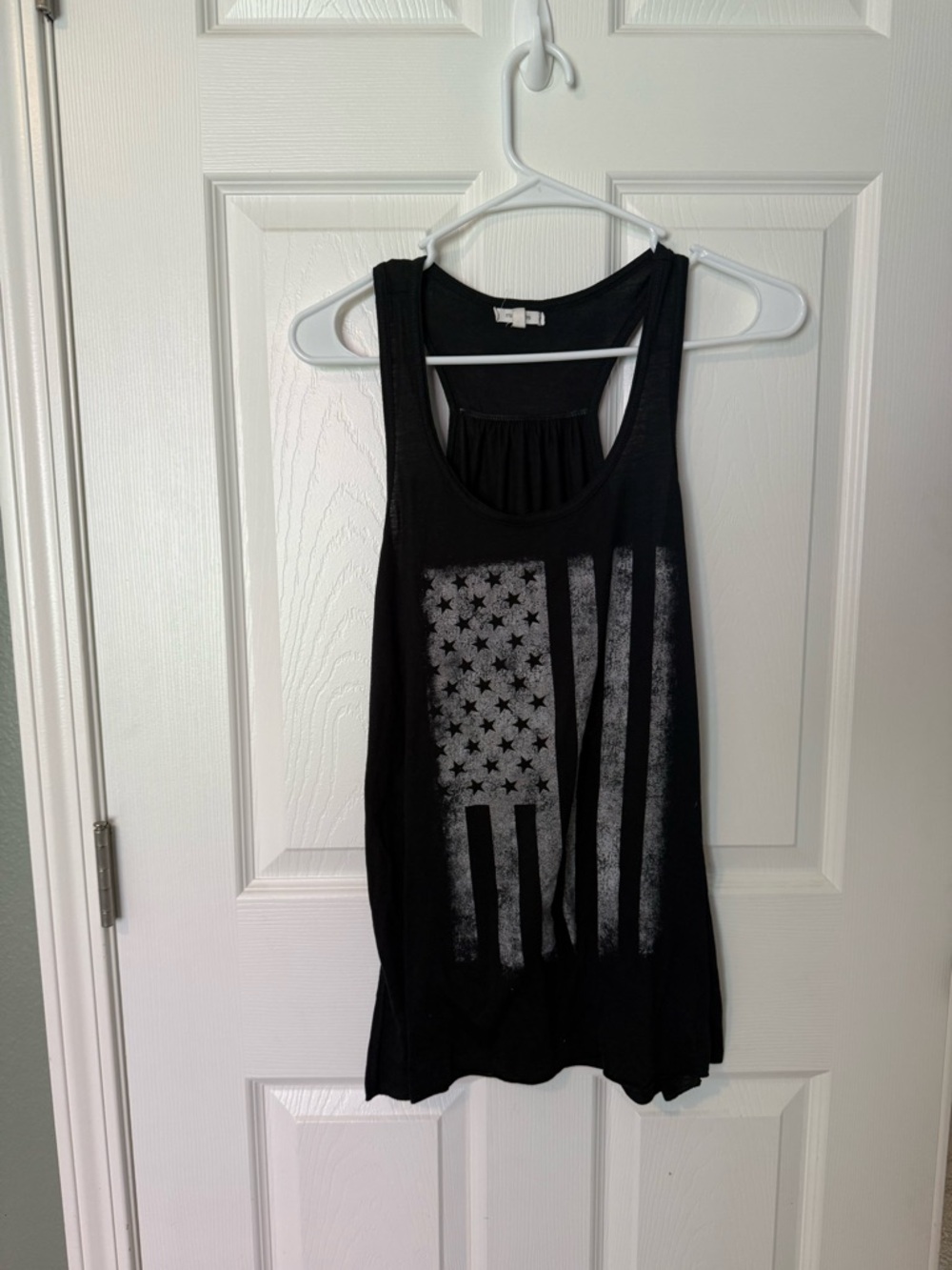 Maurice’s Black Graphic Tank Top with Flag Print - Women